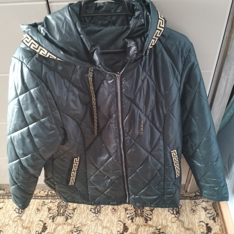 Elbląg Sprzedaję kurtkę przejściową rozmiar 44 kolor ciemno zielony dłuższa. z odpinanym kapturem, kieszenie