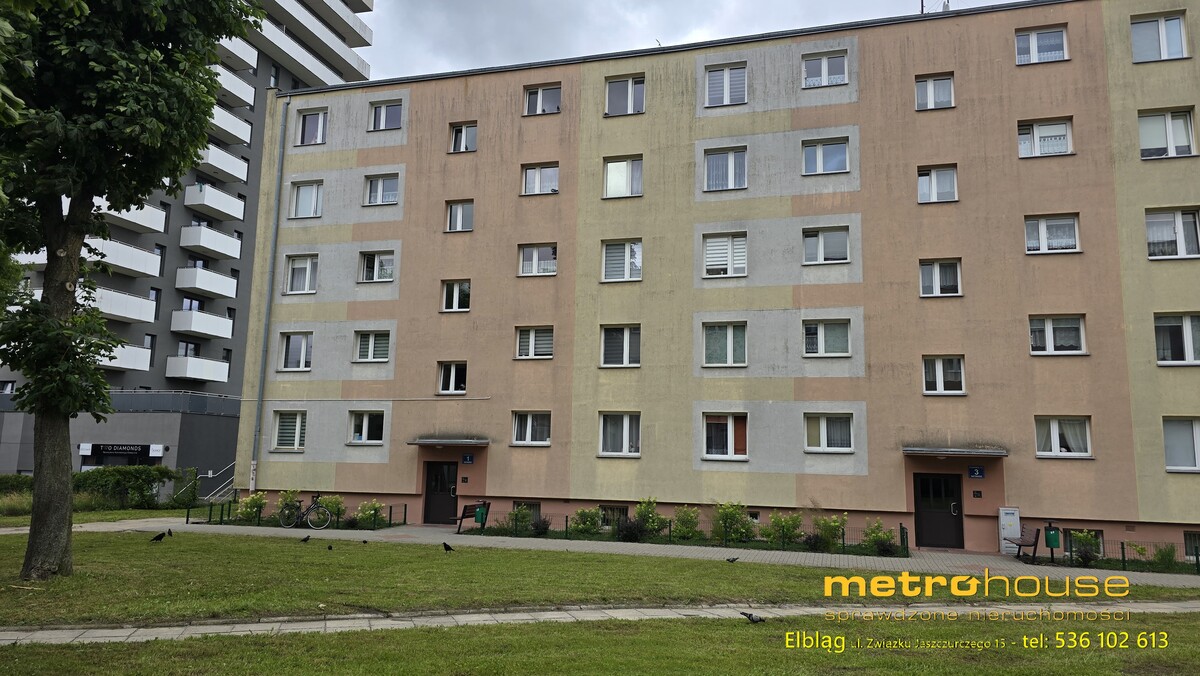Elbląg Na sprzedaż 2-pokojowe mieszkanie 42,71 m² Elbląg, ul. Bażyńskiego 1 – 4.piętro, zadbany budynek +