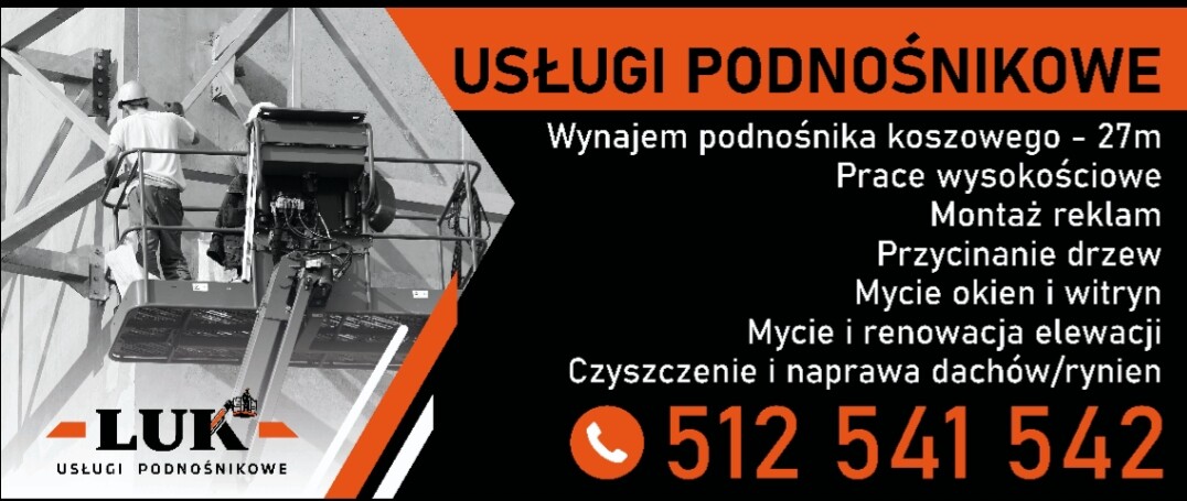 Elbląg • usługi podnośnikowe - wynajem podnośnika koszowego 27m • wycinka, pielęgnacja drzew i krzewów