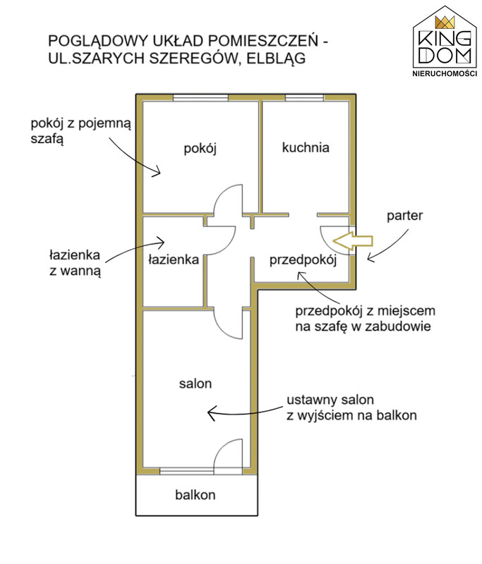 Elbląg 👑🏠 KINGDOM 🏠👑NIERUCHOMOŚCI BLISKO CIEBIE USTAWNE 2-POKOJOWE