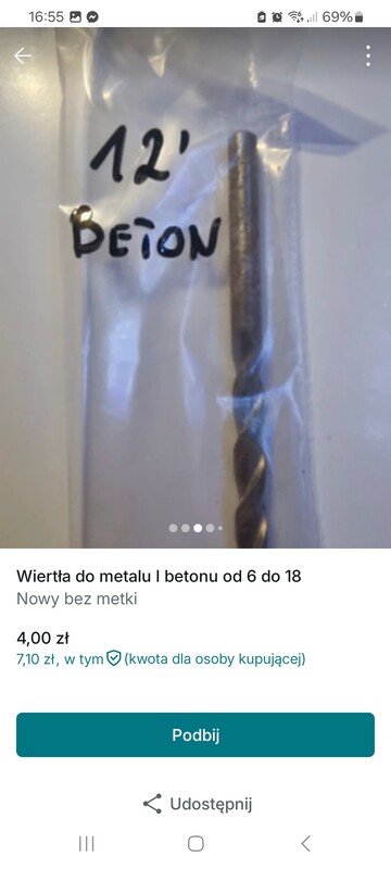 Elbląg Witam posiadam na sprzedaż duże ilości wiertla do betonu do metalu do maszyn pilniki różne. Gwintowniki różnego