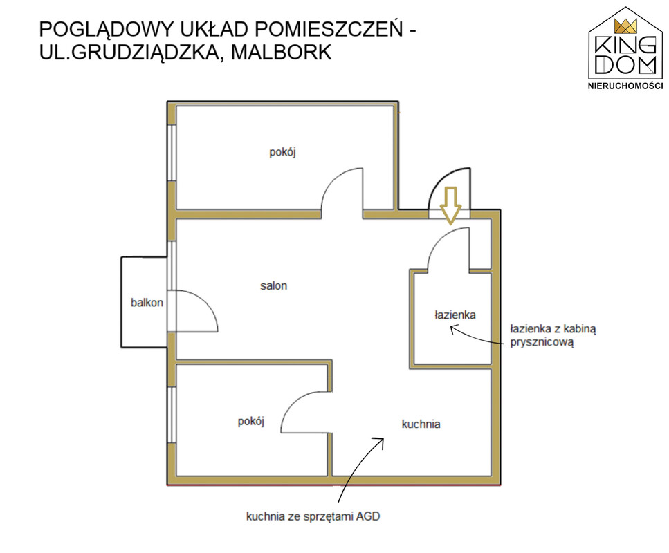 Elbląg 👑🏠 KINGDOM 🏠👑NIERUCHOMOŚCI BLISKO CIEBIE USTAWNE 3-POKOJOWE