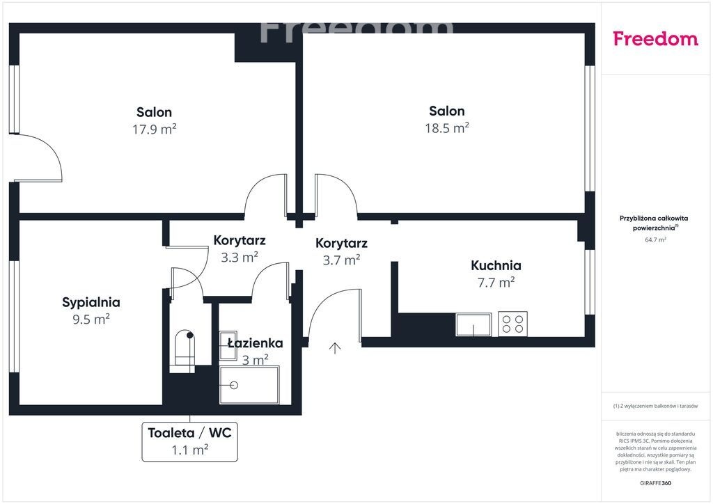 Elbląg FREEDOM NIERUCHOMOŚCISprzedam mieszkanie - Morąg, Kujawska. Na sprzedaż przestronne mieszkanie o