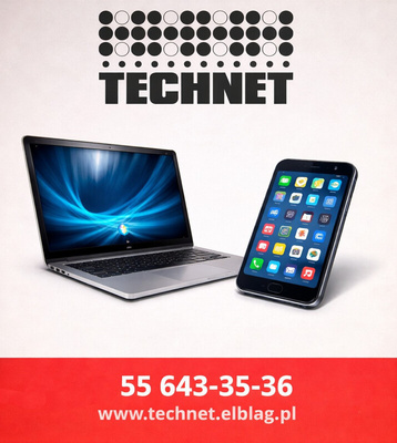 Elbląg 💻 TECHNET SERWIS KOMPUTERÓW, LAPTOPÓW, KONSOL I SMARTFONÓWSprzedaż • Naprawa •