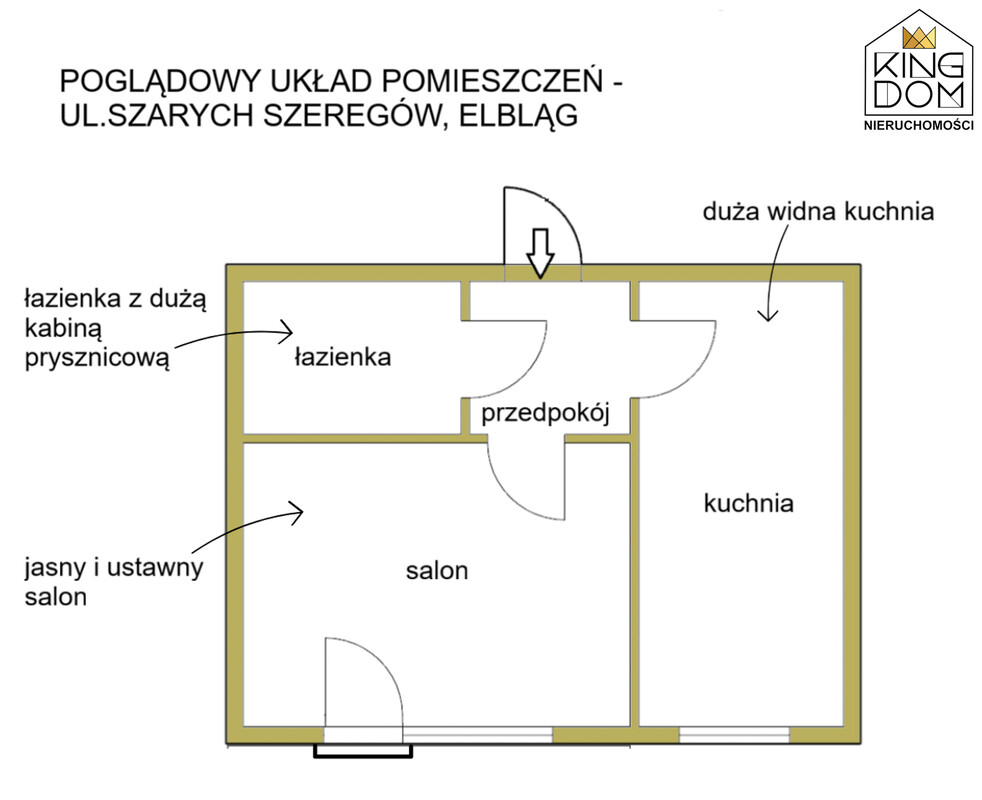 Elbląg 👑🏠 KINGDOM 🏠👑NIERUCHOMOŚCI BLISKO CIEBIE DUŻA KAWALERKA Z