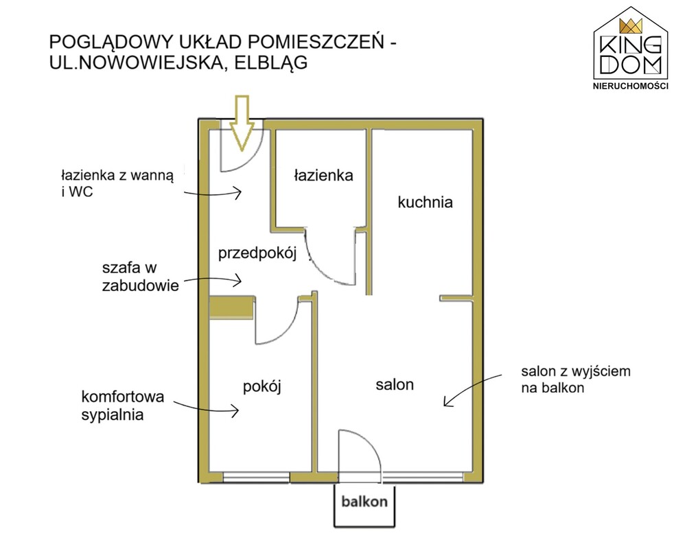 Elbląg 👑🏠 KINGDOM 🏠👑NIERUCHOMOŚCI BLISKO CIEBIE USTAWNE 2-POKOJOWE