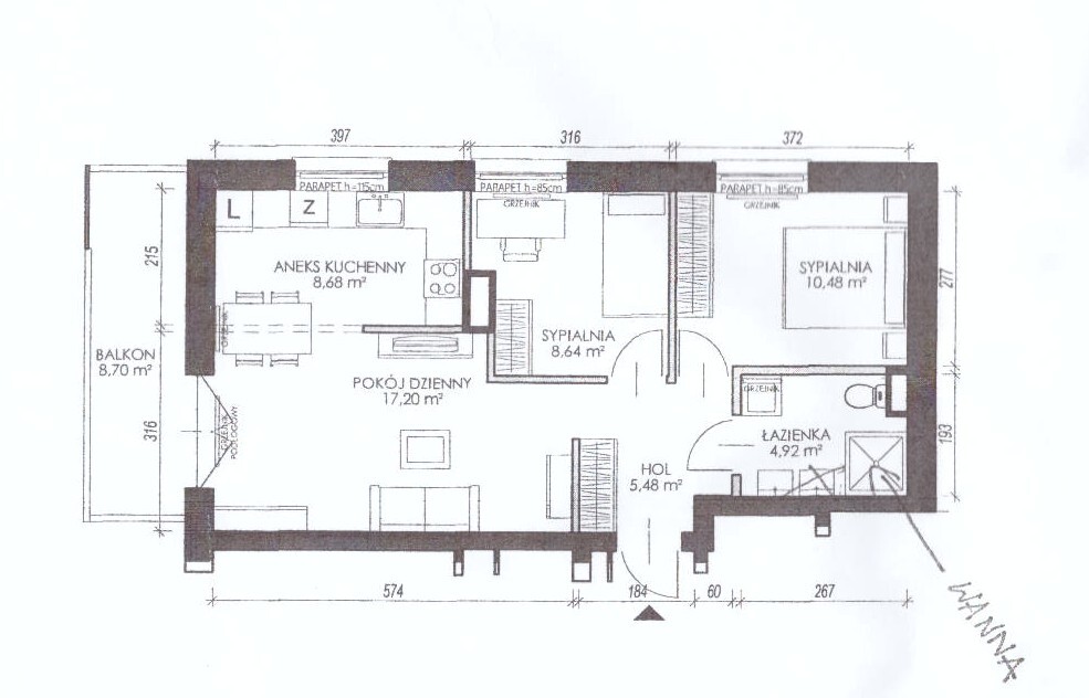 Elbląg KWADRAT NIERUCHOMOŚCI3 pokojebudynek z 2020 r. III piętro - windaduży balkonmedia z miastagaraż podziemny