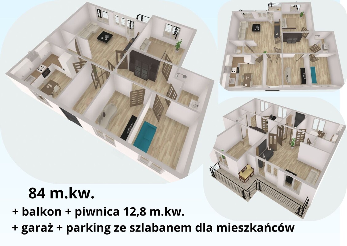 Elbląg Przestronne i słoneczne mieszkanie 84 m² w zielonej, spokojnej części Elbląga duży balkon, teren