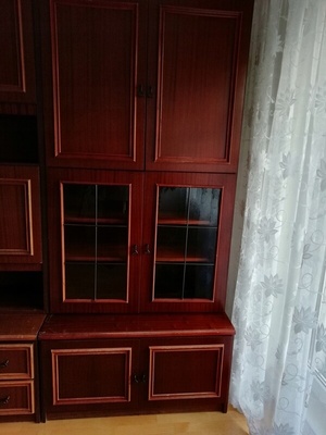 Elbląg Sprzedam meblościankę Bałtyk kolor mahoń mat ( serwantka, barek, szafka na telewizor z nadstawką, szafa