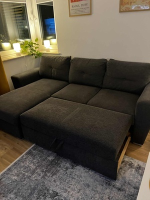 Elbląg Używana dwuletnia rogówka z funkcją spania kupiona w sklepie Jysk. Cena do negocjacji. .Szer. 245 Gł. 85,146 po