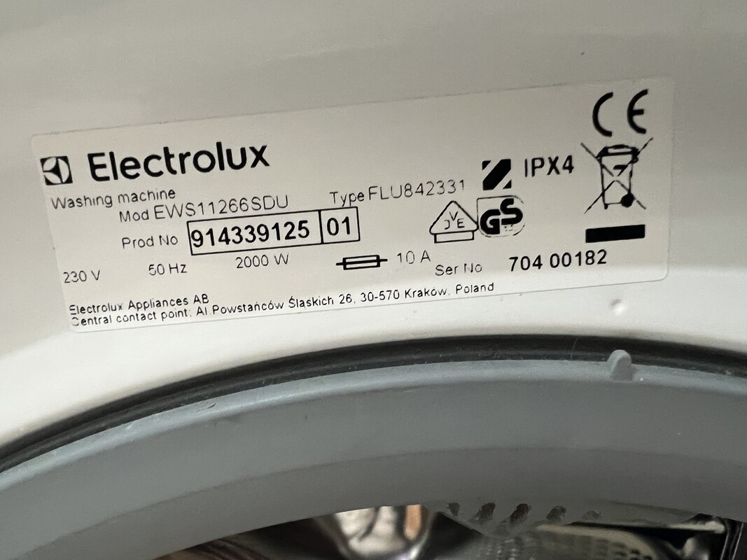 Elbląg SPRZEDAMPralka ELEKTROLUX EWS11266SDUMało używanaw 100% sprawnaŁadowność 6 kg
