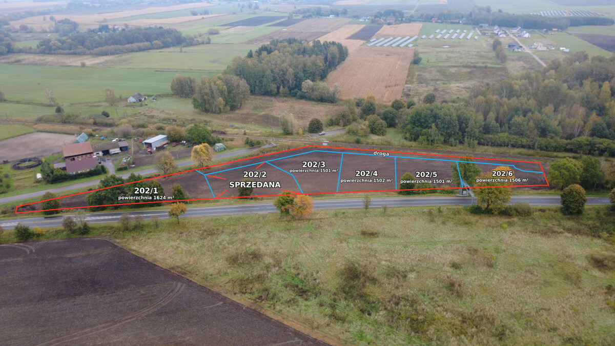 Elbląg Zielony Grąd przy węźle Pasłęk Północ Działki budowlana od 1500 m² z prawomocnymi, bezterminowymi warunkami