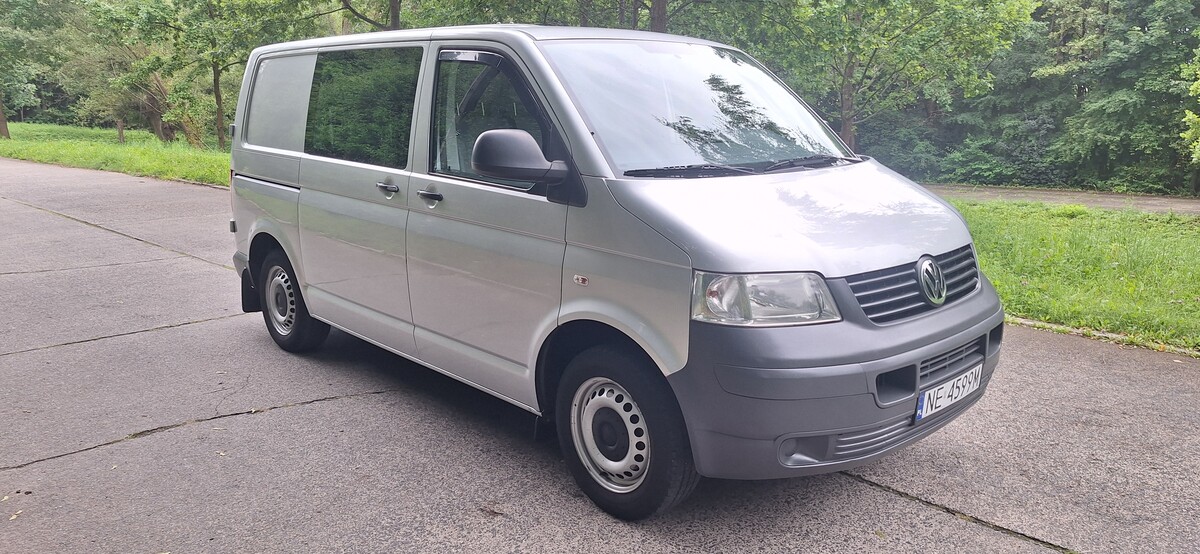 Elbląg Transporter VW T5 Benzyna 2,0 MPI Zabudowa warsztatowa bezwypadkowy 158 tys. km