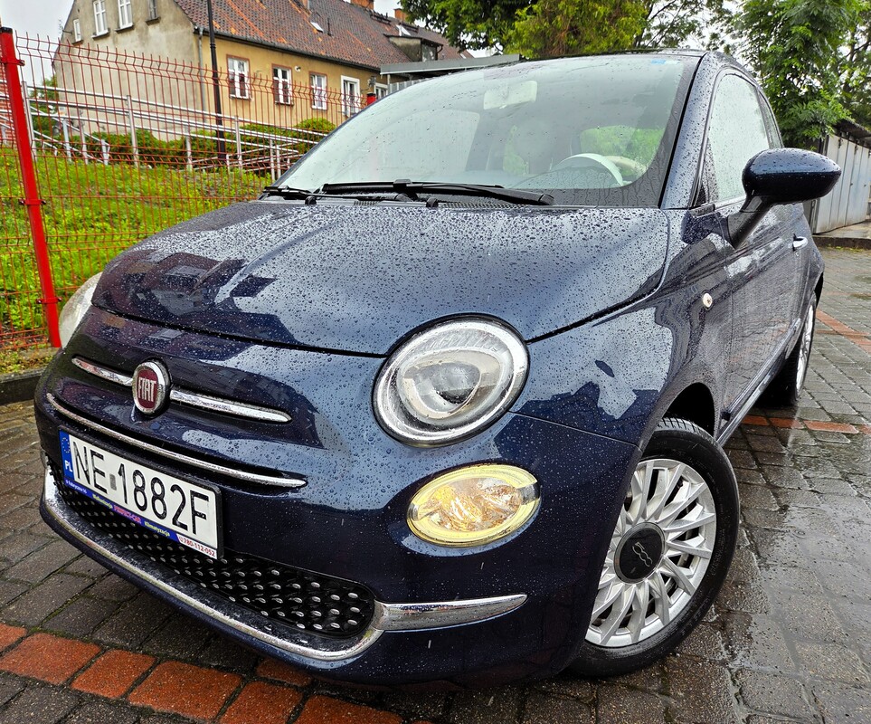 Elbląg Fiat 500 2018Rok 1,2Benzyna 70Km Salon Polska Jeden Własciciel-Klimatronik Poduszki Powietrzne Duży