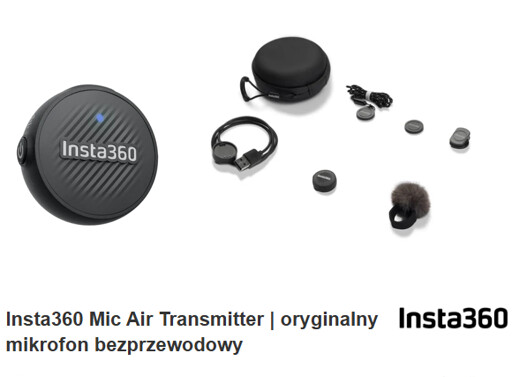 Elbląg Sprzedam Insta360 GO Ultra Creator Bundle + Insta360 Mic Air Na sprzedaż kompletny zestaw Insta360 GO Ultra