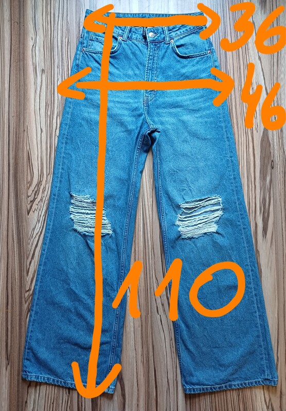 Elbląg Jeansy H& M rozmiar 38 na ok.170 cm, wysoki stan szeroka nogawka, stan idealny jak nowe