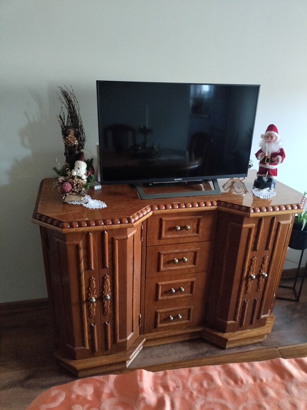 Elbląg ZA SYMBOLICZNE 200ZŁ ODDAM KOMPLET MEBLI BYDGOSKICH DREWNO I OKLEINA NATURALNA DĄB, KOMODA 125 CM DŁUGOŚCI, 2