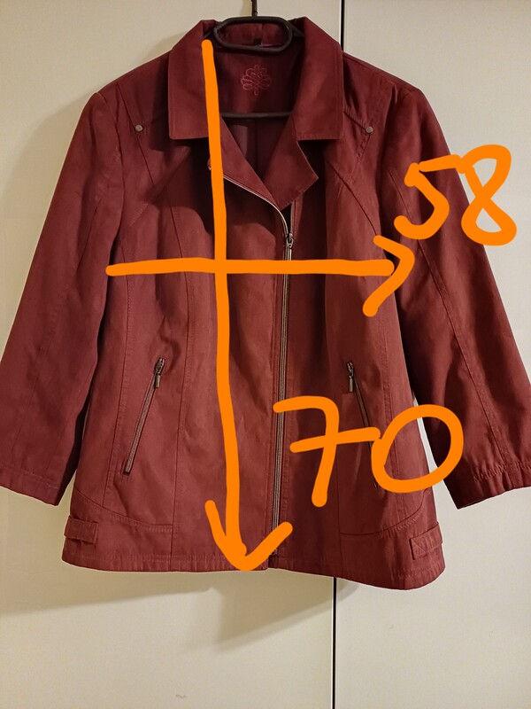 Elbląg Kurtka damska wiosna Bexleys Woman rozmiar 46,kolor burgund, zapinana asymetrycznie, rękaw 7/8,stan jak nowa,