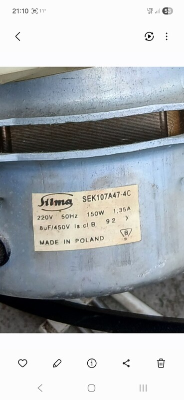 Elbląg Sprawny niezawodny silnik do pralki wirnikowej typu frania o mocy 150W wraz z włącznikiem kondensatorem paskiem