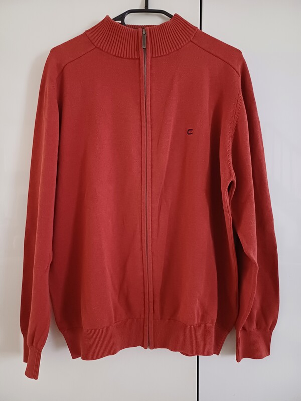 Elbląg Sweter męski CASAMODA rozpinany, 100% bawełna, rozmiar L, logowony zamek, wyszywane logo z przodu, stan bardzo