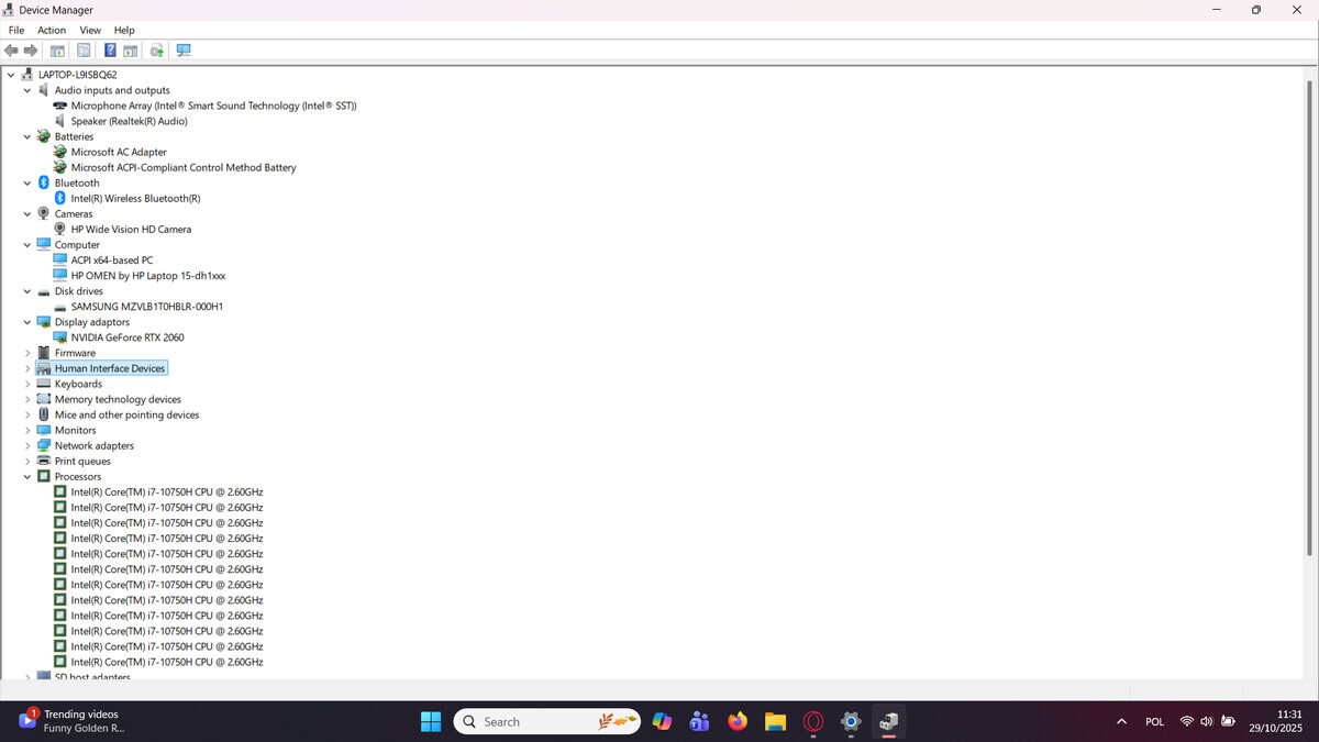 Elbląg Laptop Gamingowy HP Omen 
Procesor -  Intel i7-10750H 
Karta Graficzna - NVIDIA GeForce RTX 2060
Ram - 16gb
