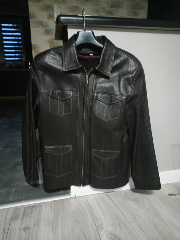 Elbląg Sprzedam męska kurtkę skórzaną rozmiar M. Stan kurtki BDB.