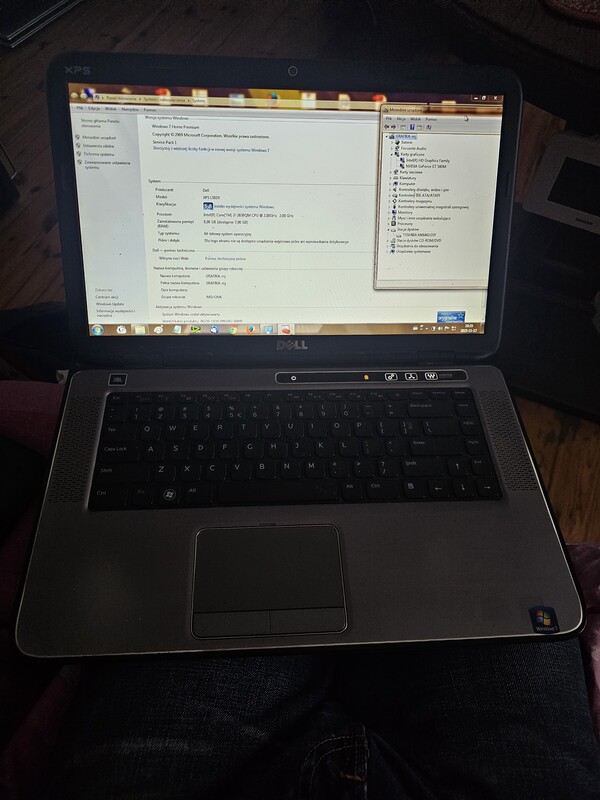 Elbląg Laptop dell XPS L502X, i7,8gb ram, dwie karty graficzne, dysk 640 gb, stan bdb. Bateria niestety nie trzyma.