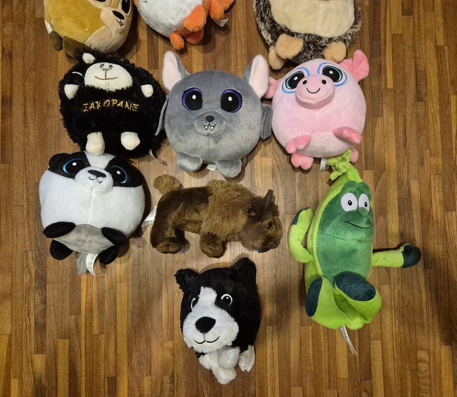 Elbląg Maskotki/pluszaki o różnej tematyce (jak na zdjęciach) - 30 zł za 16 sztuk. 
Nowe nigdy nie używane.