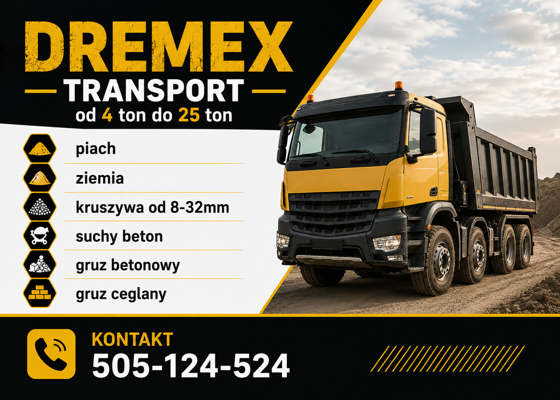 Elbląg TRANSPORT KRUSZYWA &ndash; SZYBKO I SOLIDNIE
Oferujemy profesjonalny transport kruszywa na terenie całego