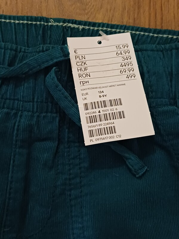 Elbląg NOWE spodnie joggery sztruksy ocieplane dla rodzeństwa lub oddzielnie rozmiar 134 8-9 lat, 104 3-4 lata, 98 2-3