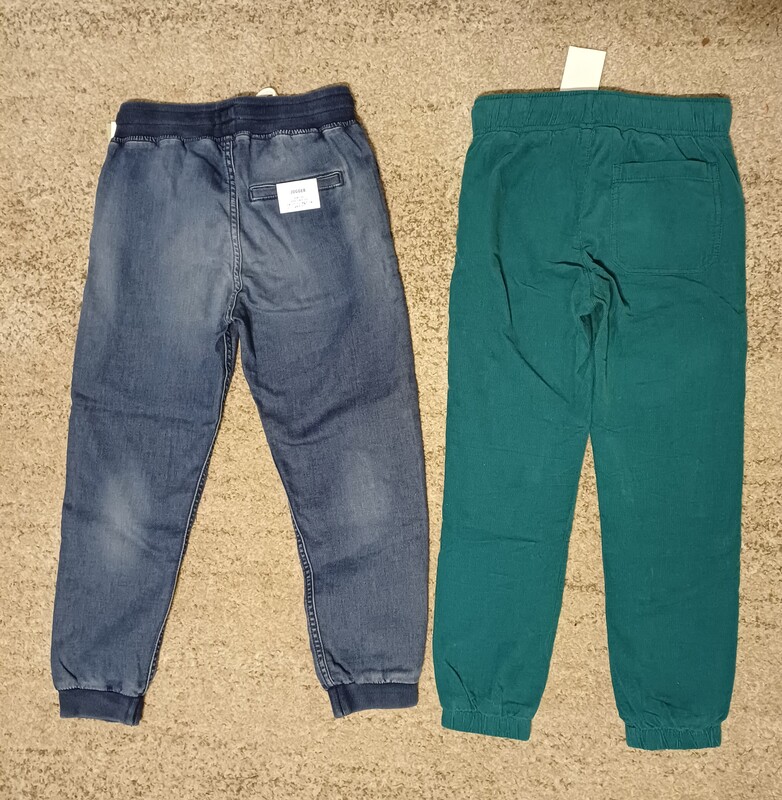 Elbląg NOWE z metkami 2x spodnie chłopięce H&M jeansowe joggery i sztruksy ocieplane, idealne na prezent