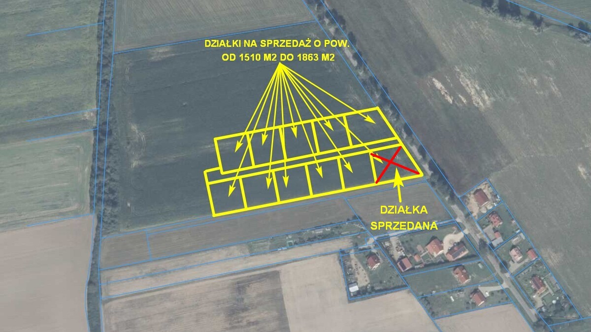 Elbląg * * * ABC NIERUCHOMOŚCI * * * POLECAMY!! DZIAŁKI W MARIANCE KOŁO PASŁĘKAo powierzchni od 1510 m2 do 1863 m2teren