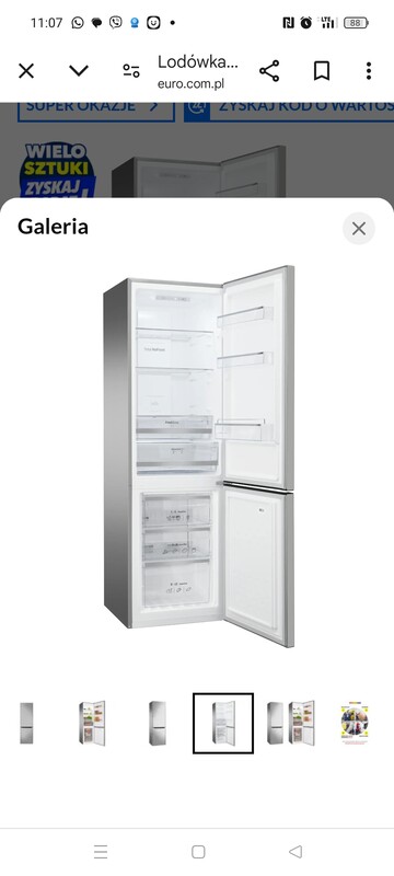 Elbląg Lodówka Amica pełny No Frost, wysokość 181,szerokość 54,głębokość 57.6,zakupiona pod koniec sierpnia, 1650zl,