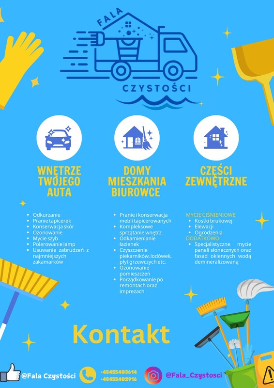 Elbląg ZAJMUJEMY SIĘ KOMPLEKSOWYM SPRZĄTANIEM AUT, MIESZKAŃ, BIUR I POSESJI ORAZ MYCIEM PANELI SŁONECZNYCH.