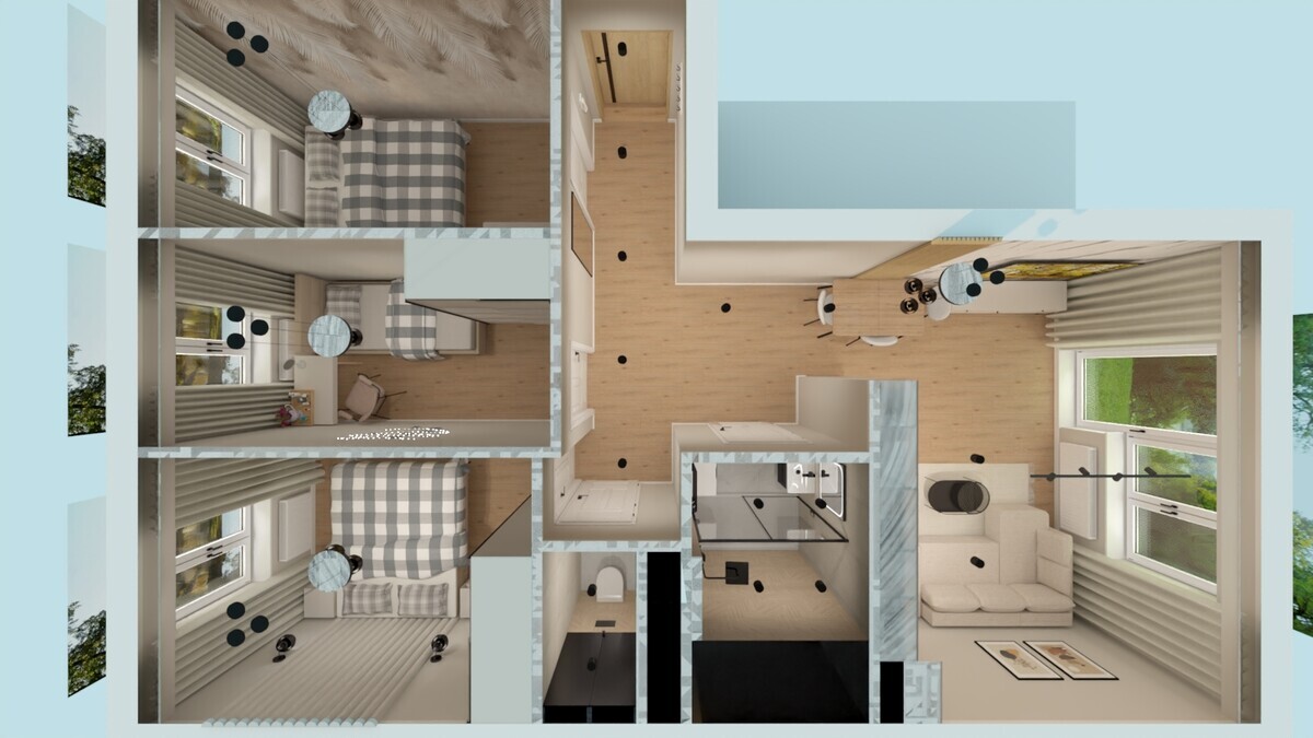 Elbląg MIESZKANIE NA SPRZEDAŻ, ELBLĄG UL. KASPRZAKA 1,3 POKOJE + SALON Z ANEKSEM KUCHNNYM, 1 PIĘTRO, 59,6M2.