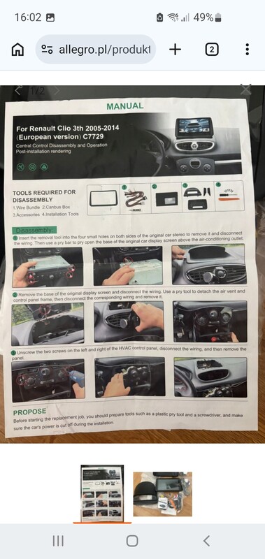 Elbląg RADIO NAWIGACJA GPS RENAULT CLIO 2005-2014 WIFI BT CARPLAY USB Radio samochodowe do Renault Clio 3 - podwójne