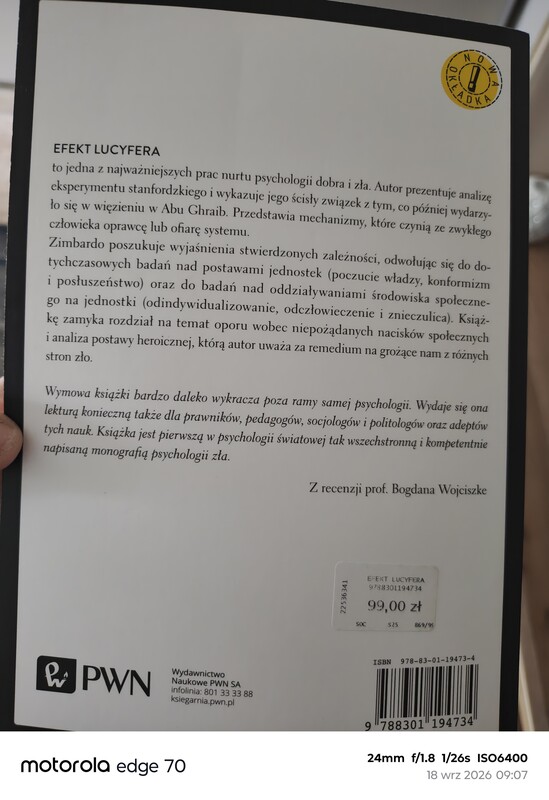 Elbląg Sprzedam nową książkę Efekt Lucyfera