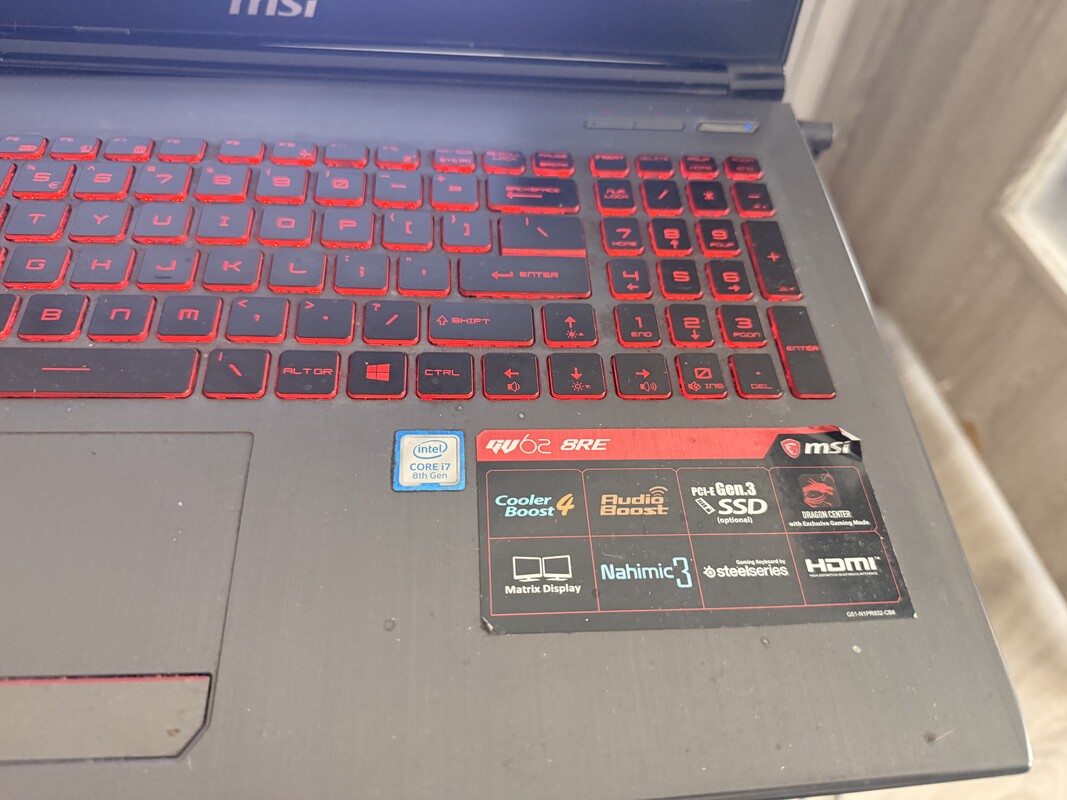 Elbląg Sprzedam laptop msi gv62 8re w pełni sprawny specyfikacja na zdjęciach posiadam karton i ładowarkę do wymiany