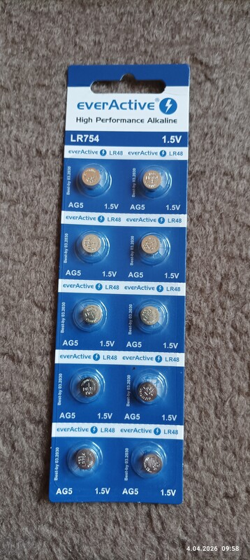 Elbląg Mam do sprzedania 10 nowych baterii do aparatów słuchowych typu AG5,A5,LR754.Mozliwy odbiór w Elblągu,