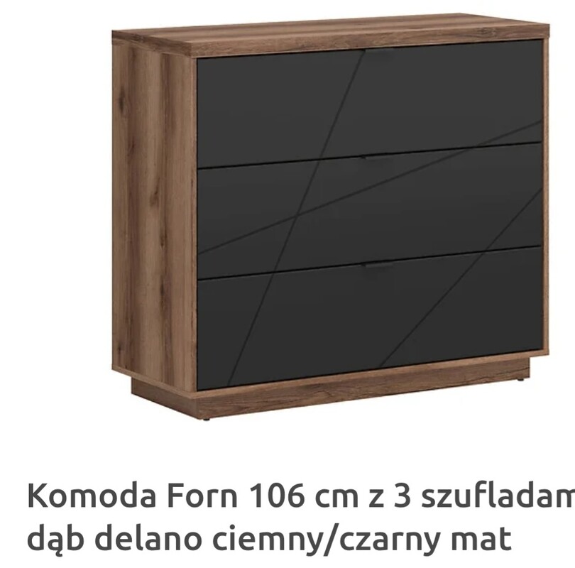 Elbląg Sprzedam komodę czarną trzy szuflady Forn nowa z w paczce