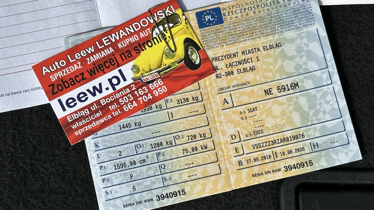 Elbląg Auto Leew LEWANDOWSKI Kupujemy i Sprzedajemy tylko dobre auta Za auta z Polskiego Salonu Płacimy Najwięcej SEAT