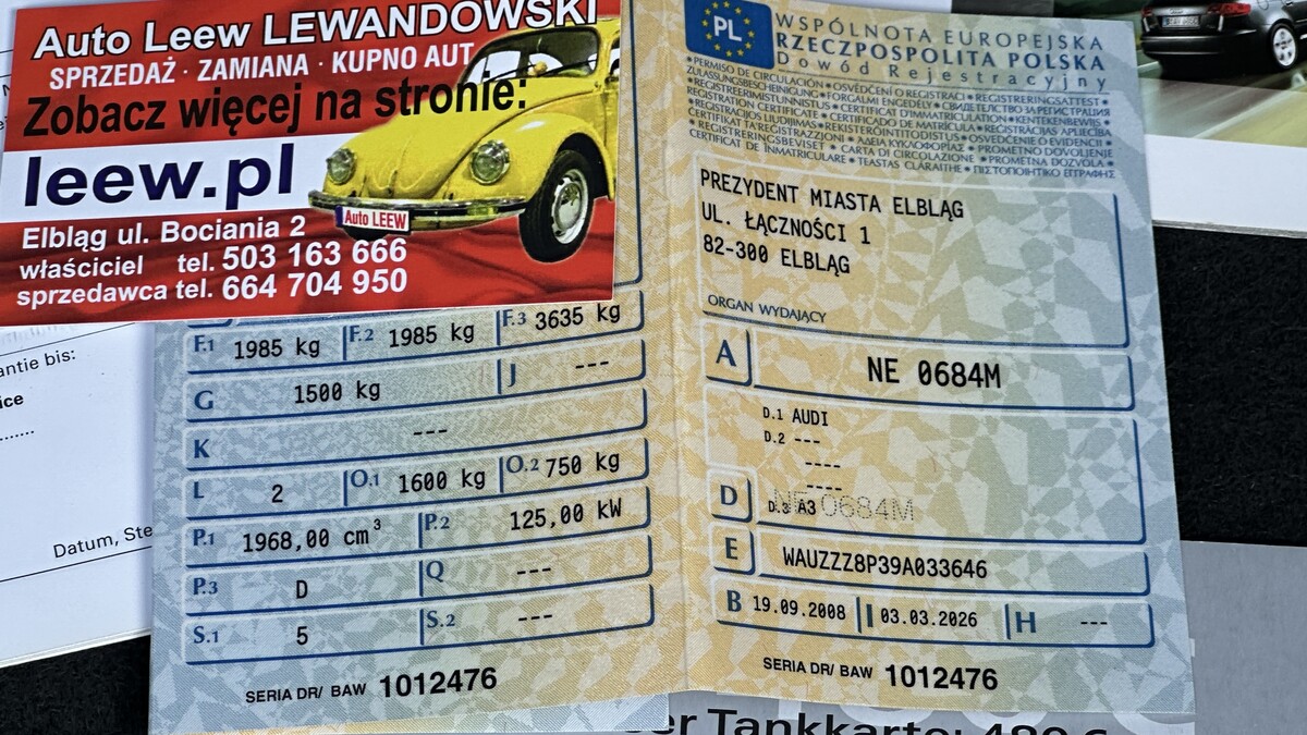 Elbląg Auto Leew LEWANDOWSKI Kupujemy i Sprzedajemy tylko dobre auta Za auta z Polskiego Salonu Płacimy Najwięcej AUDI