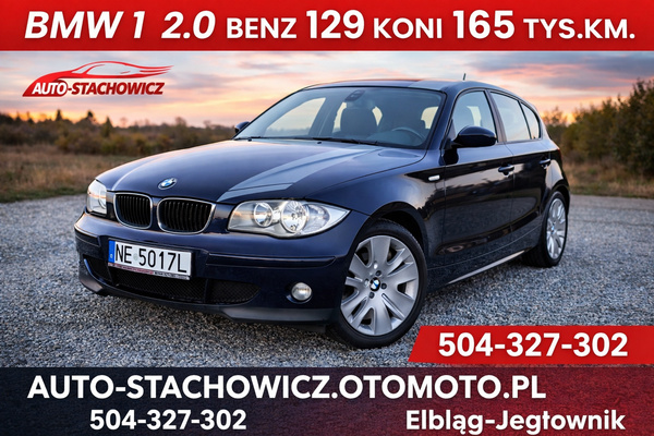 Elbląg Sprzedam
BMW 1
2.0 benz
129 Koni
165 tys. km.
2005 rok
Auto sprowadzone z Niemiec, jest zarejestrowane w