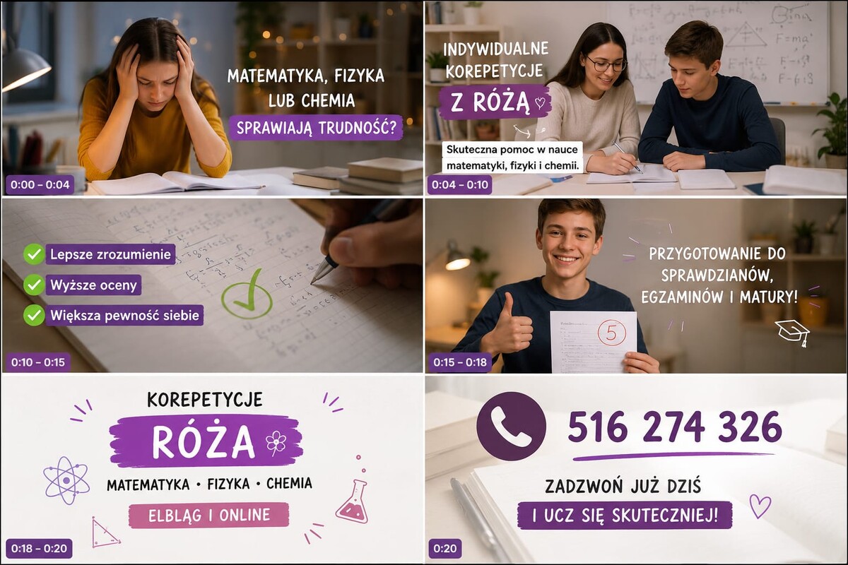 Elbląg Pelne przygotowanie do poprawek. Udzielam korepetycji z matematyki, fizyki, chemii. Przygotowuję do egzaminów