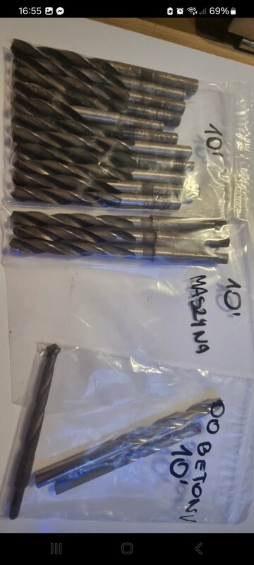 Elbląg Witam posiadam na sprzedaż duże ilości wiertla do betonu do metalu do maszyn pilniki różne. Gwintowniki różnego