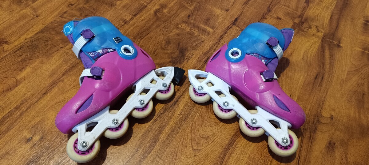 Elbląg Rolki dziewczęce Decathlon OXELO rozmiar 34-36,z regulacją. Wszystkie zapięcia sprawne, wygodne zapinanie,