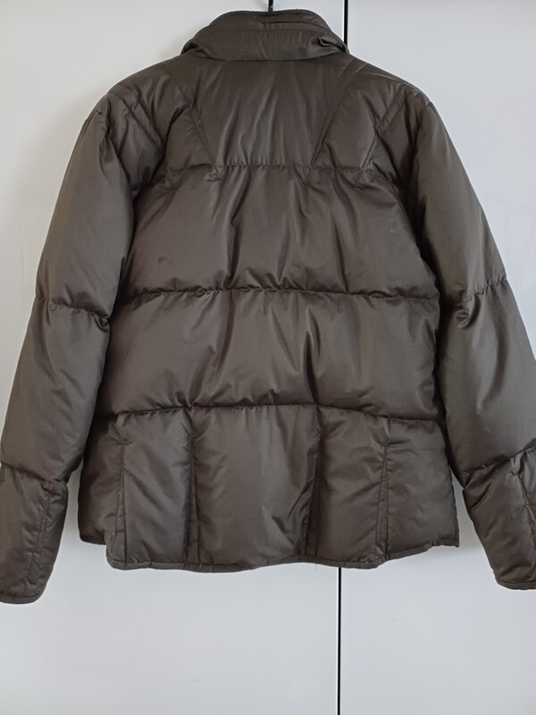 Elbląg NOWA kurtka ESPRIT rozmiar L, ocieplana puch naturalny, kolor ciemny khaki cienki kaptur chowany w kołnierzu