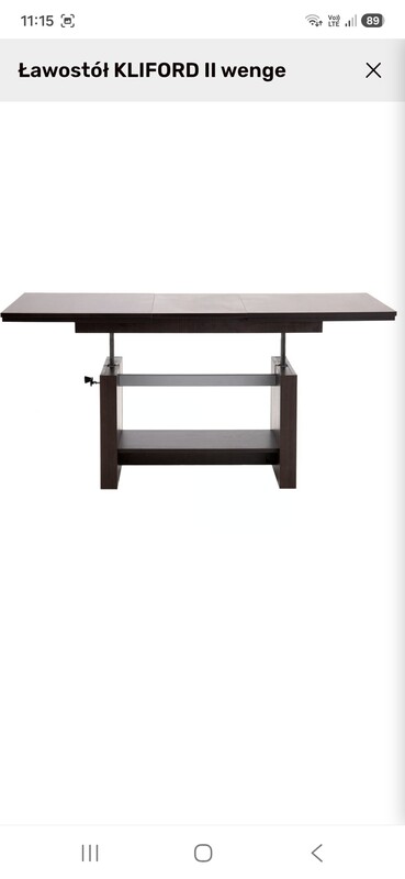 Elbląg NOWY ławostół KLIFORD II kolor wenge - wysokość 60,szer. 70 cm, dł. 120 cm - długość rozłożony 159 cm.