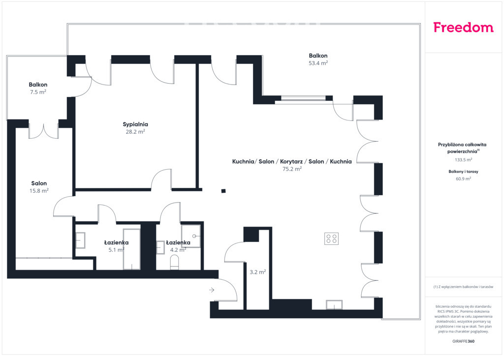 Elbląg FREEDOM NIERUCHOMOŚCIWynajmę mieszkanie - Elbląg, Królewiecka. Wyjątkowe 125 m² z tarasem 60 m² i dwoma