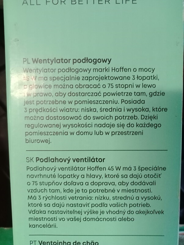 Elbląg Nowy wiatrak podłogowy. Doskonałe rozwiązanie na gorące dni, zapewniający przyjemne chłodzenie w pomieszczeniu.